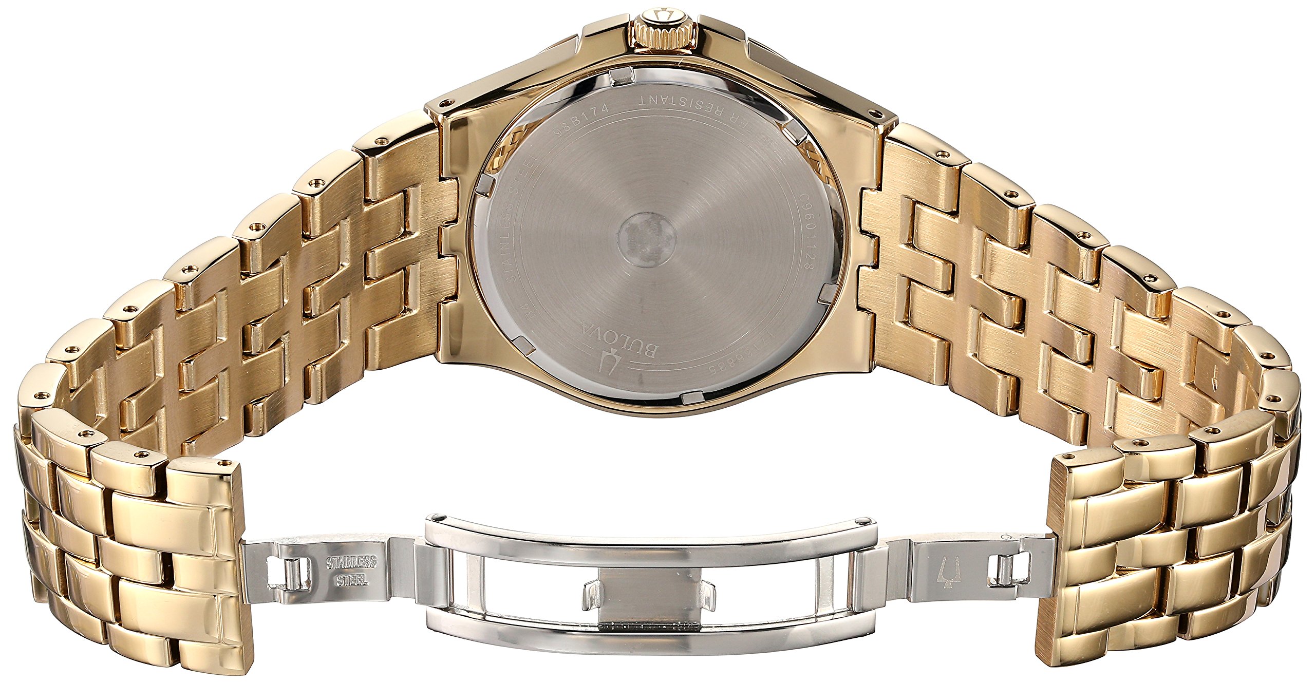 Bulova Crystal Quartz Mens Watch, Stainless Steel , Two-Tone (Model: 98B174) - Image 8