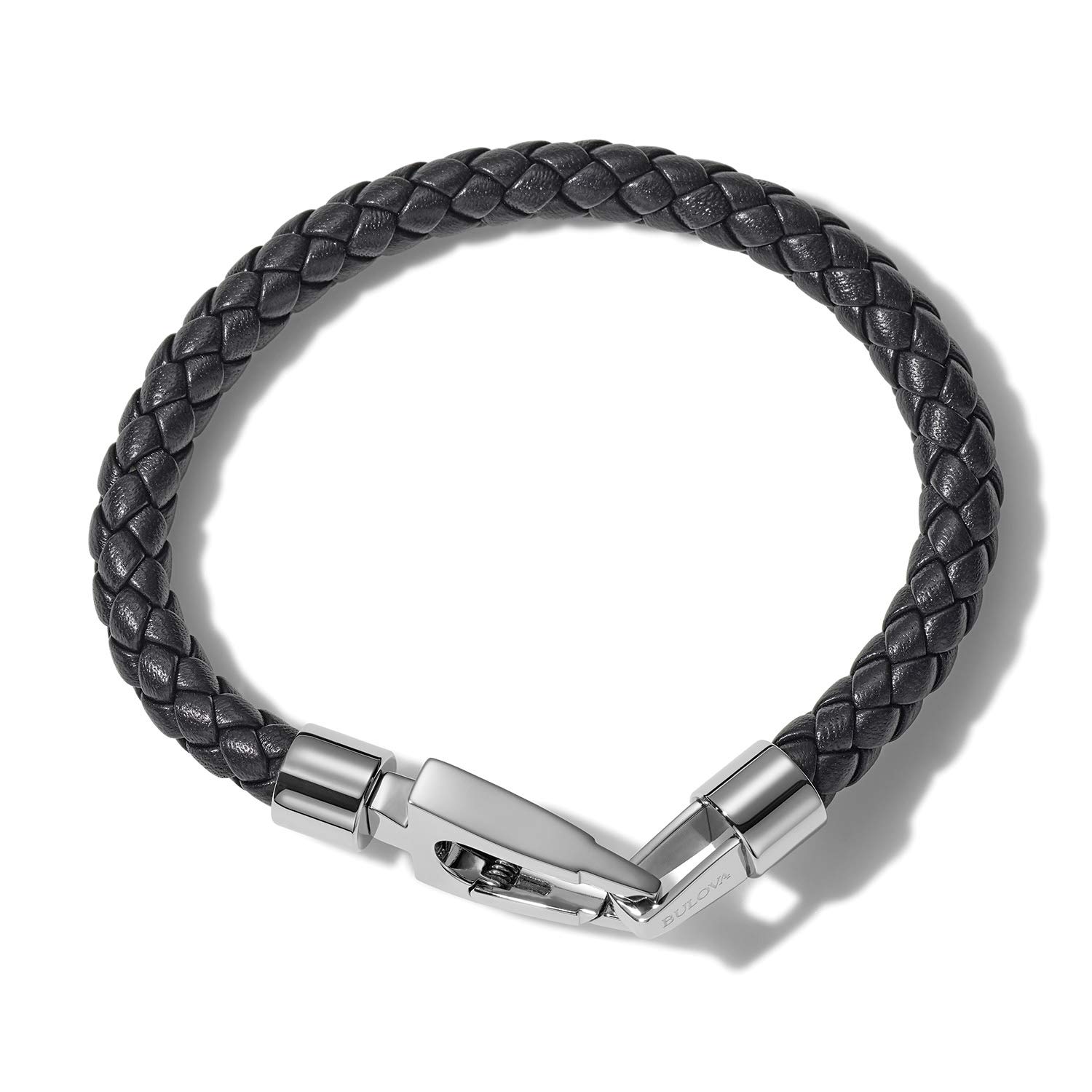 Bulova Jewelry Men's Marine Star Braided Leather Bracelet with Tuning Fork Clasp - Image 5