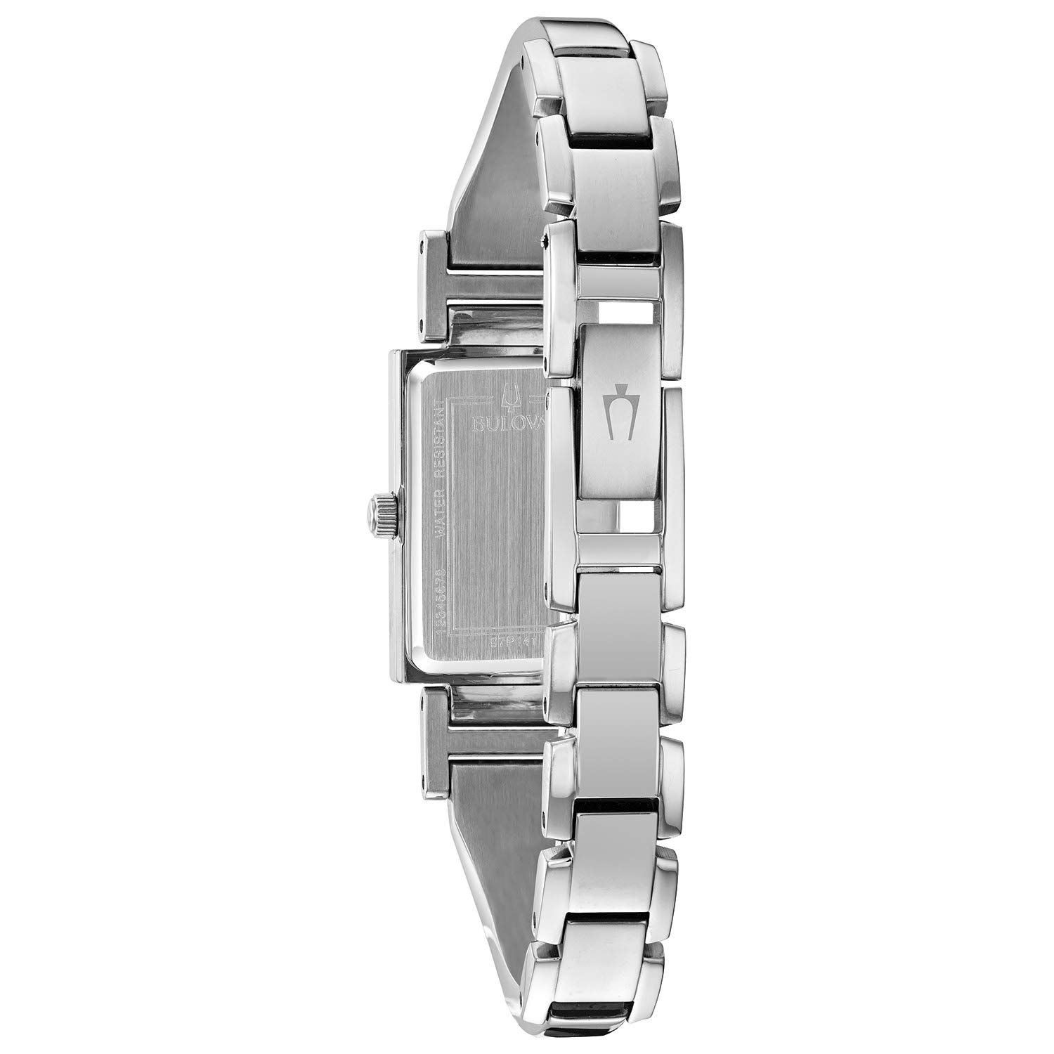 Bulova Ladies' Classic Diamond Dial Quartz Stainless Steel Watch, Rectangle, Mother-of-Pearl - Image 3