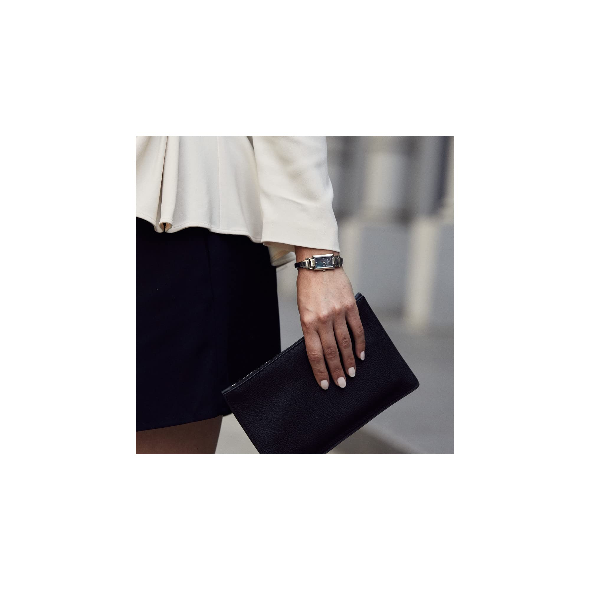 Bulova Ladies' Classic Diamond Dial Quartz Stainless Steel Watch, Rectangle, Mother-of-Pearl - Image 6