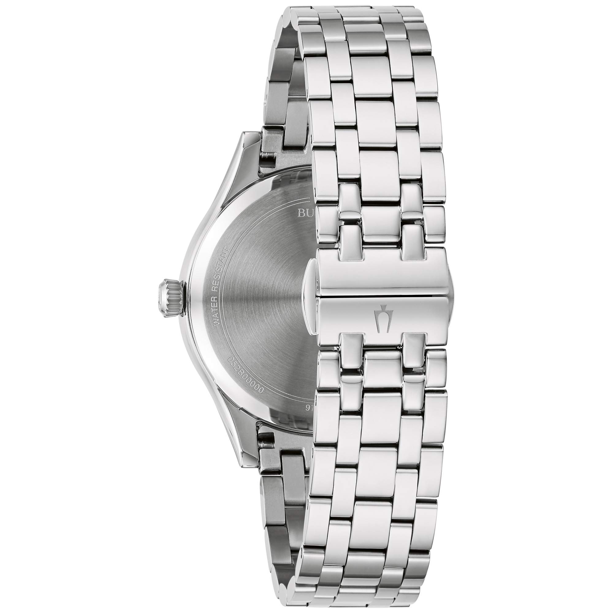 Bulova Ladies' Classic Diamond Dial Stainless Steel 3-Hand Calendar Date Quartz Watch - Image 3