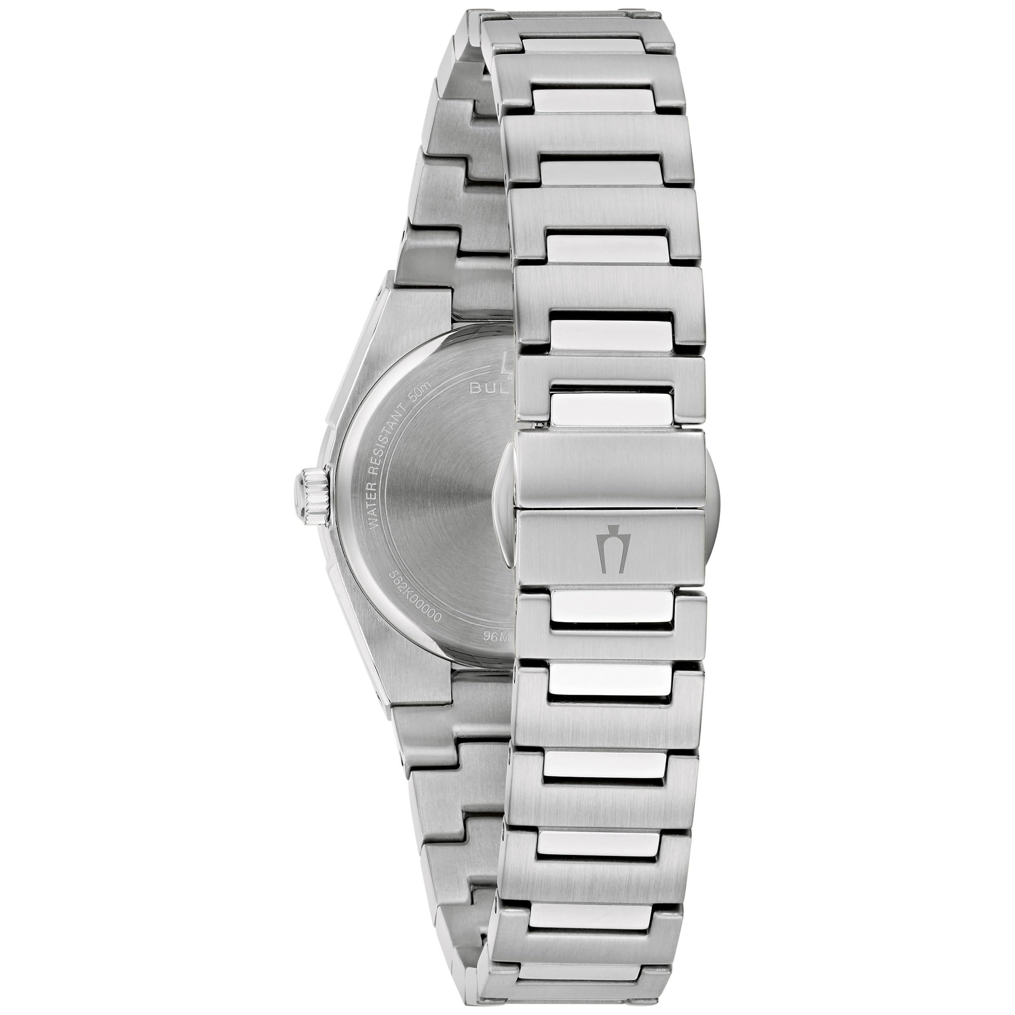 Bulova Ladies Dress Classic 3-Hand Calendar Date Quartz Watch, Stainless Steel Bracelet, Patterned Dial, 28mm - Image 3