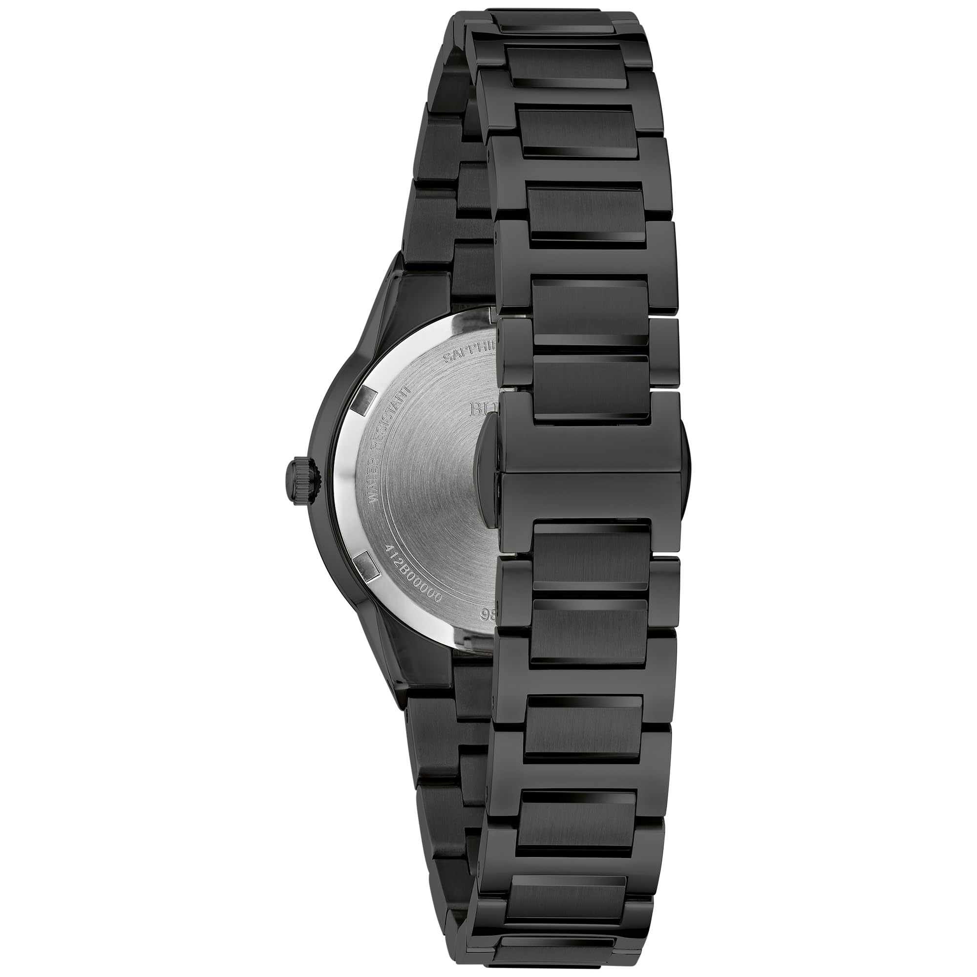 Bulova Ladies' Modern Millenia Black Stainless Steel 2-Hand Quartz Watch, Black Dial Style: 98L314 - Image 3