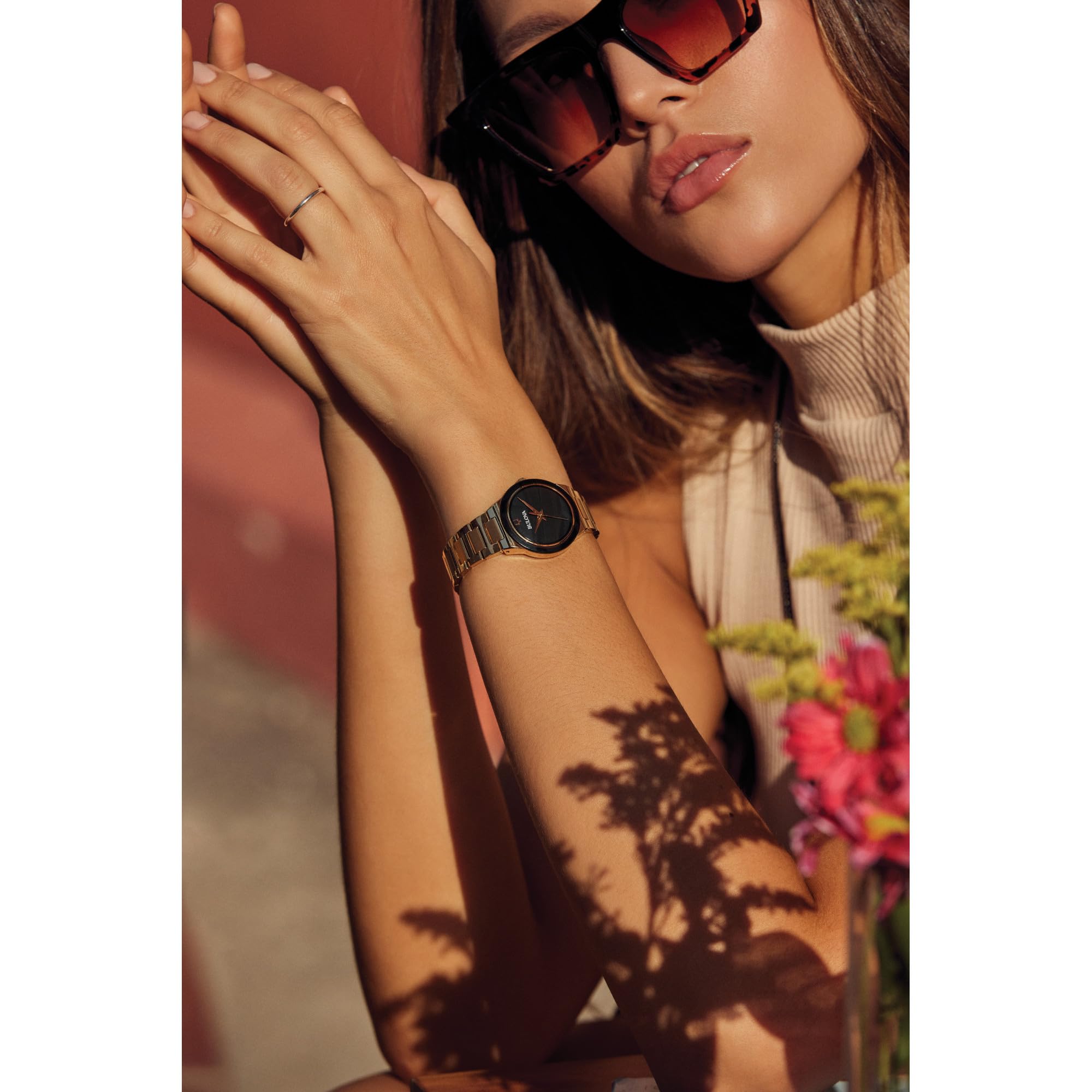 Bulova Ladies' Modern Millenia Gold Stainless Steel 2-Hand Quartz Watch, Blacl Dial Style: 97L175 - Image 5