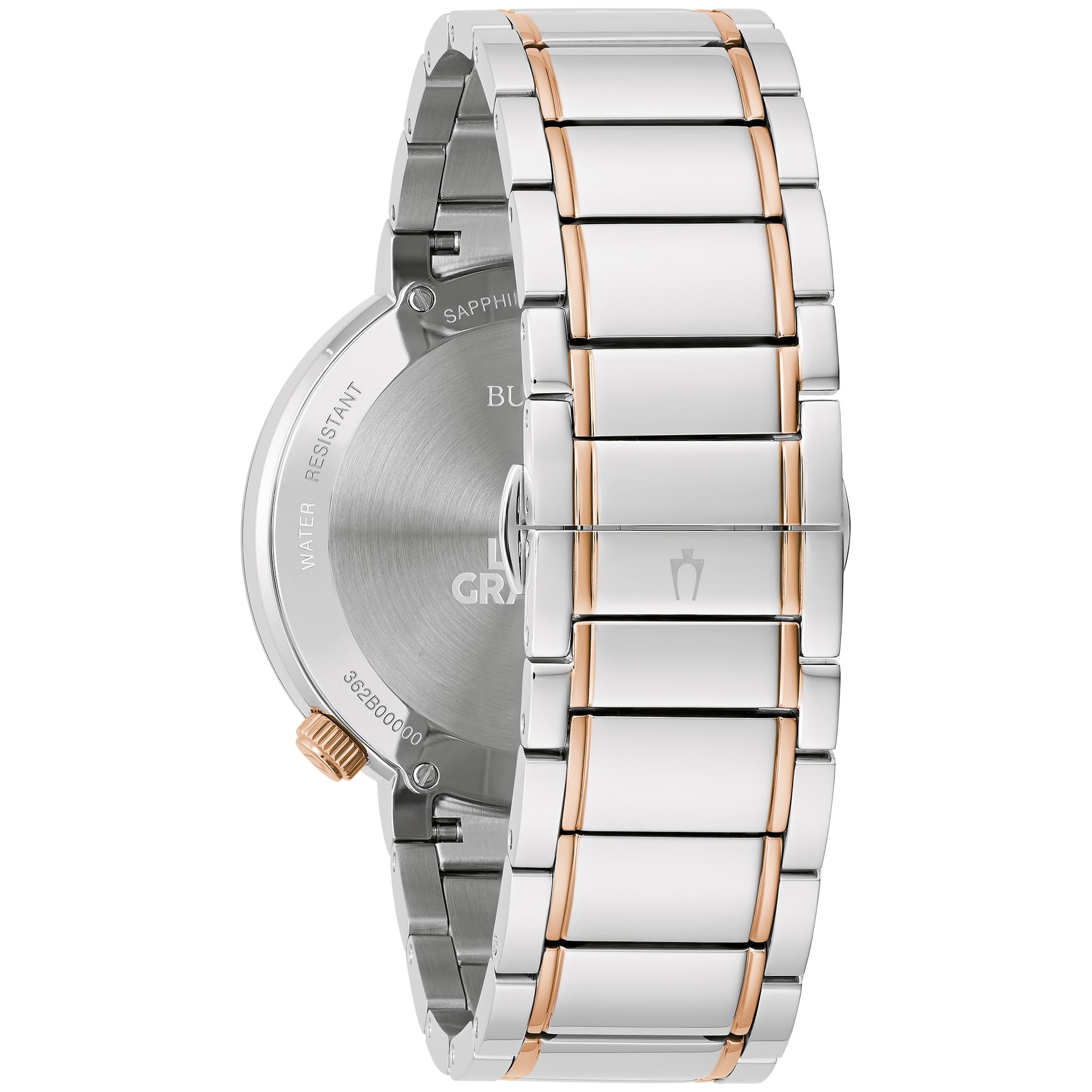 Bulova Latin Grammy Men's Modern Futuro Two Tone Rose Gold Stainless Steel Watch, Textured Grey Dial, 24 Hour Time (Model:98A309) - Image 3
