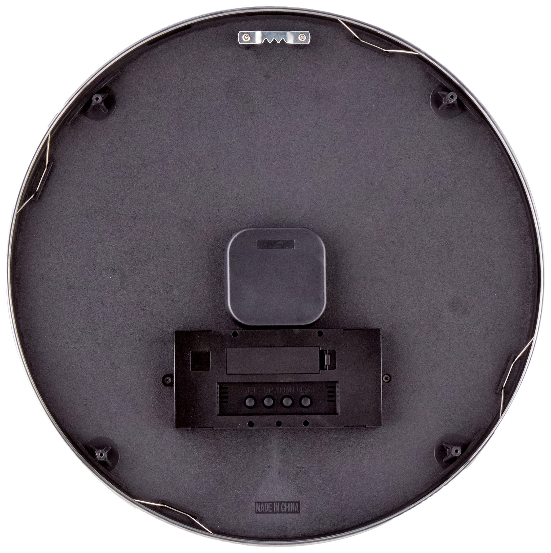 Bulova Manager Wall Clock C4810 | 14" Brushed Aluminum Industrial Frame with Digital Date & Temperature Display | Silent Sweep Quartz Movement | Battery Operated | Office & Home Décor - Image 3