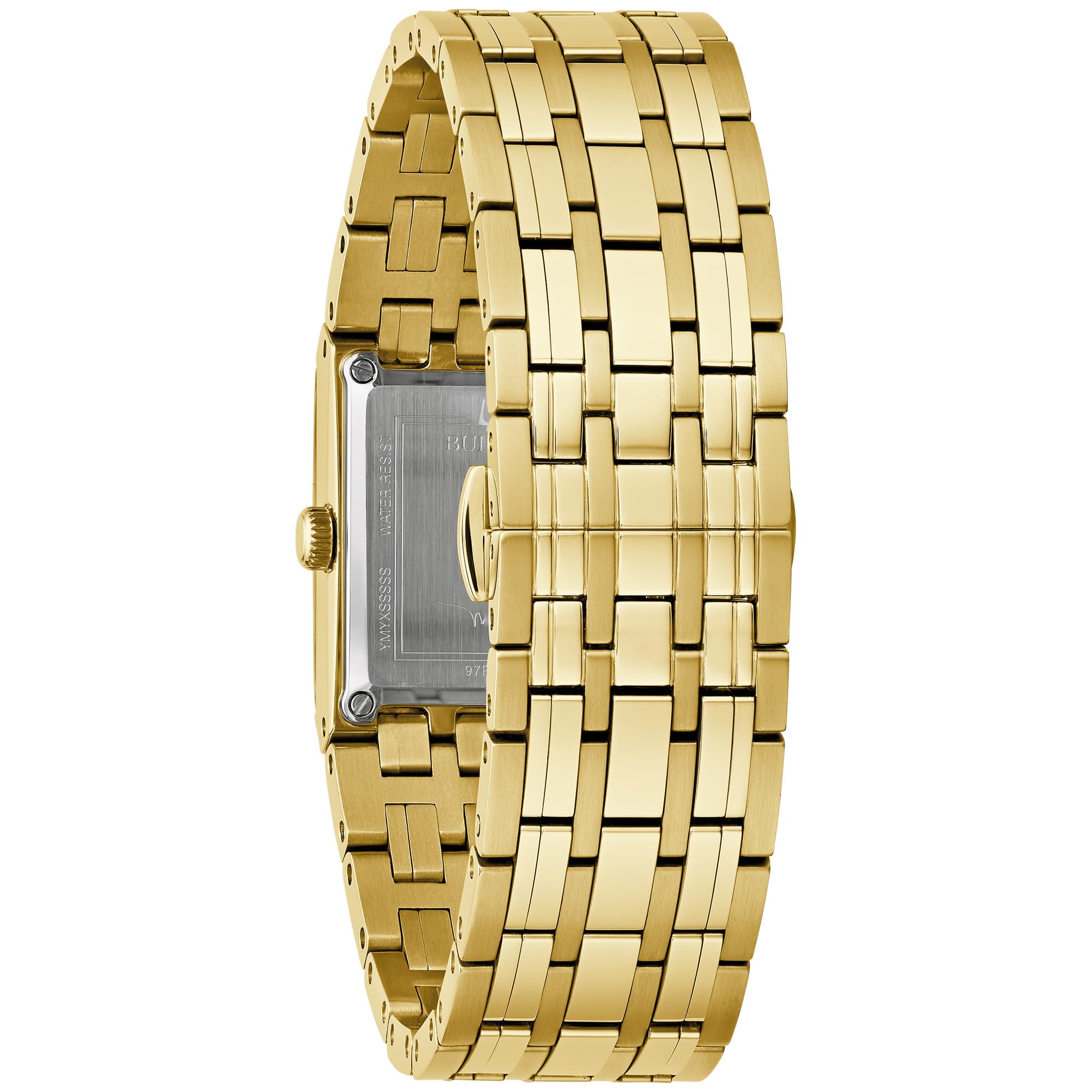 Bulova Marc Anthony Ladies Modern Quadra Diamond Gold Stainless Steel Watch,Black Dial, Style:97P167 - Image 3