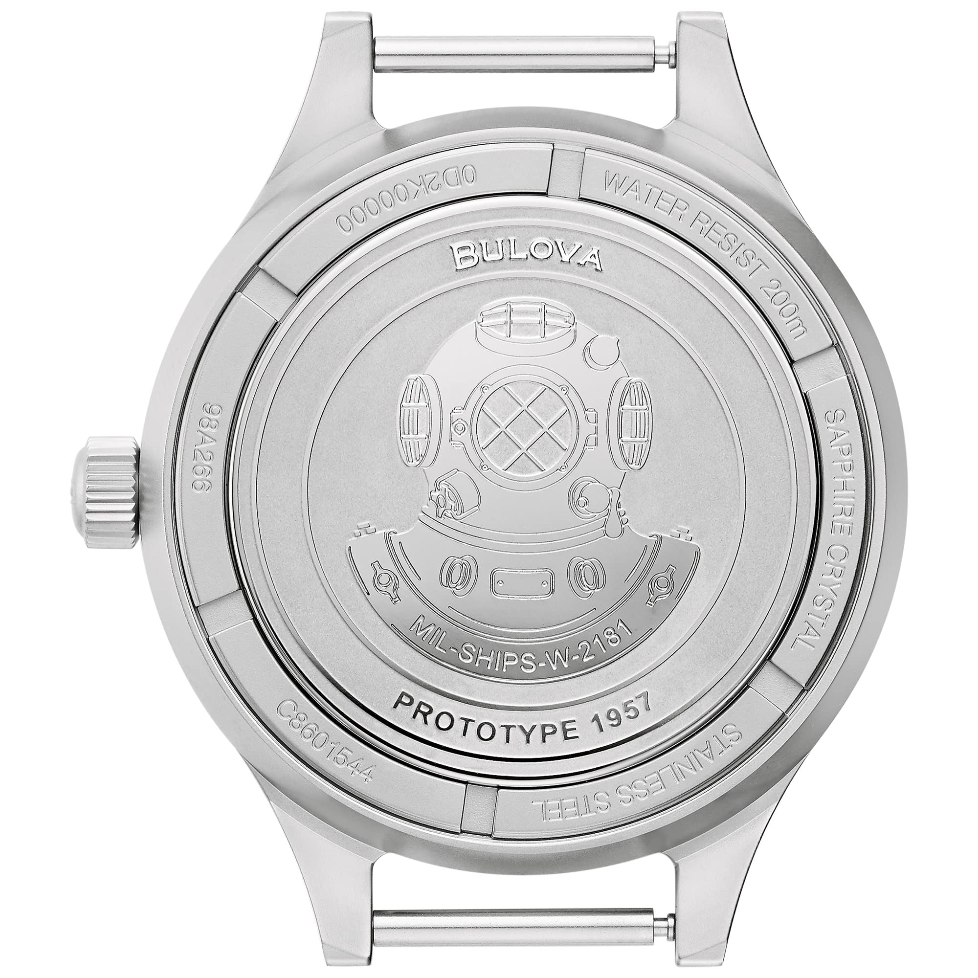 Bulova Men's Archive Series MIL-SHIPS-W-2181 Stainless Steel 3-Hand Hack Automatic Watch, Grey Nylon Strap and Black Matte Dial Style: 98A266 - Image 4