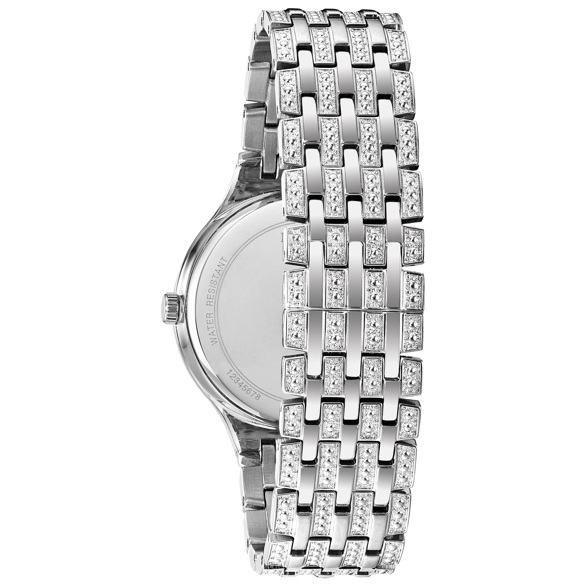 Bulova Men's Crystal Phantom Stainless Steel 3-Hand Quartz Watch, Black Dial Style: 96A227 - Image 4