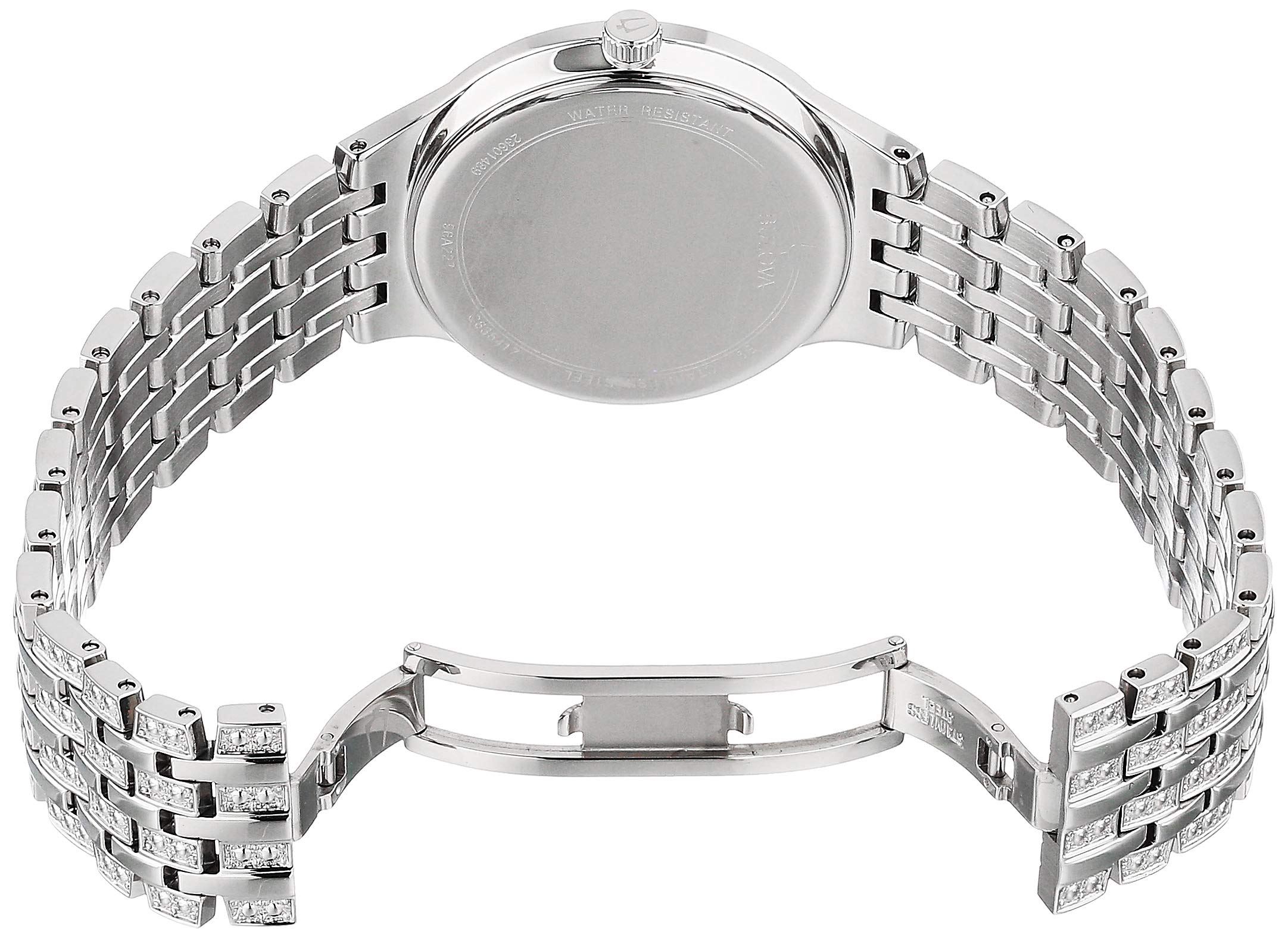 Bulova Men's Crystal Phantom Stainless Steel 3-Hand Quartz Watch, Black Dial Style: 96A227 - Image 6