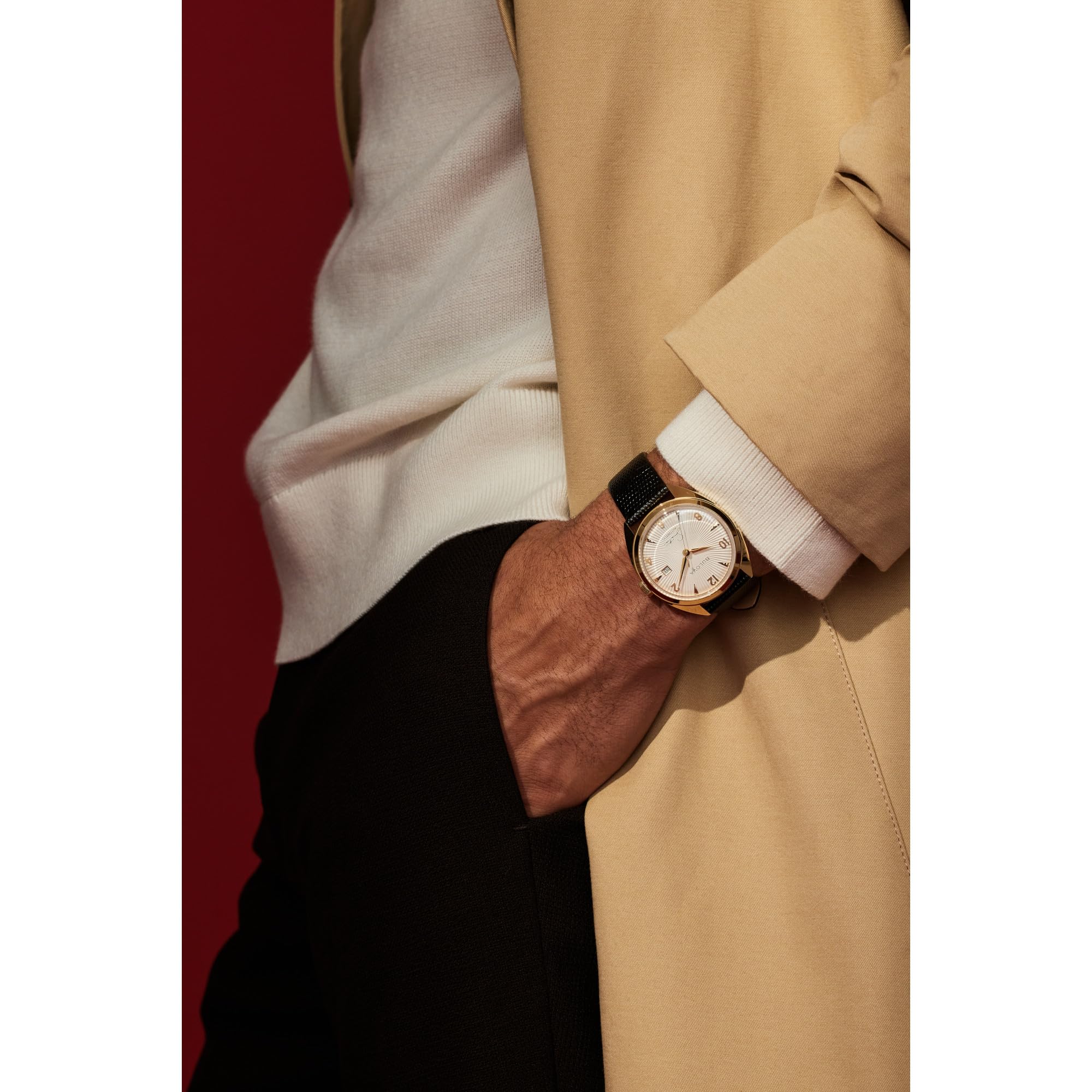 Bulova Men's Frank Sinatra 'Fly Me to The Moon' Automatic Stainless Steel Case Watch, Textured Leather Strap, 42 Hour Power Reserve, 3 Hand - Image 4