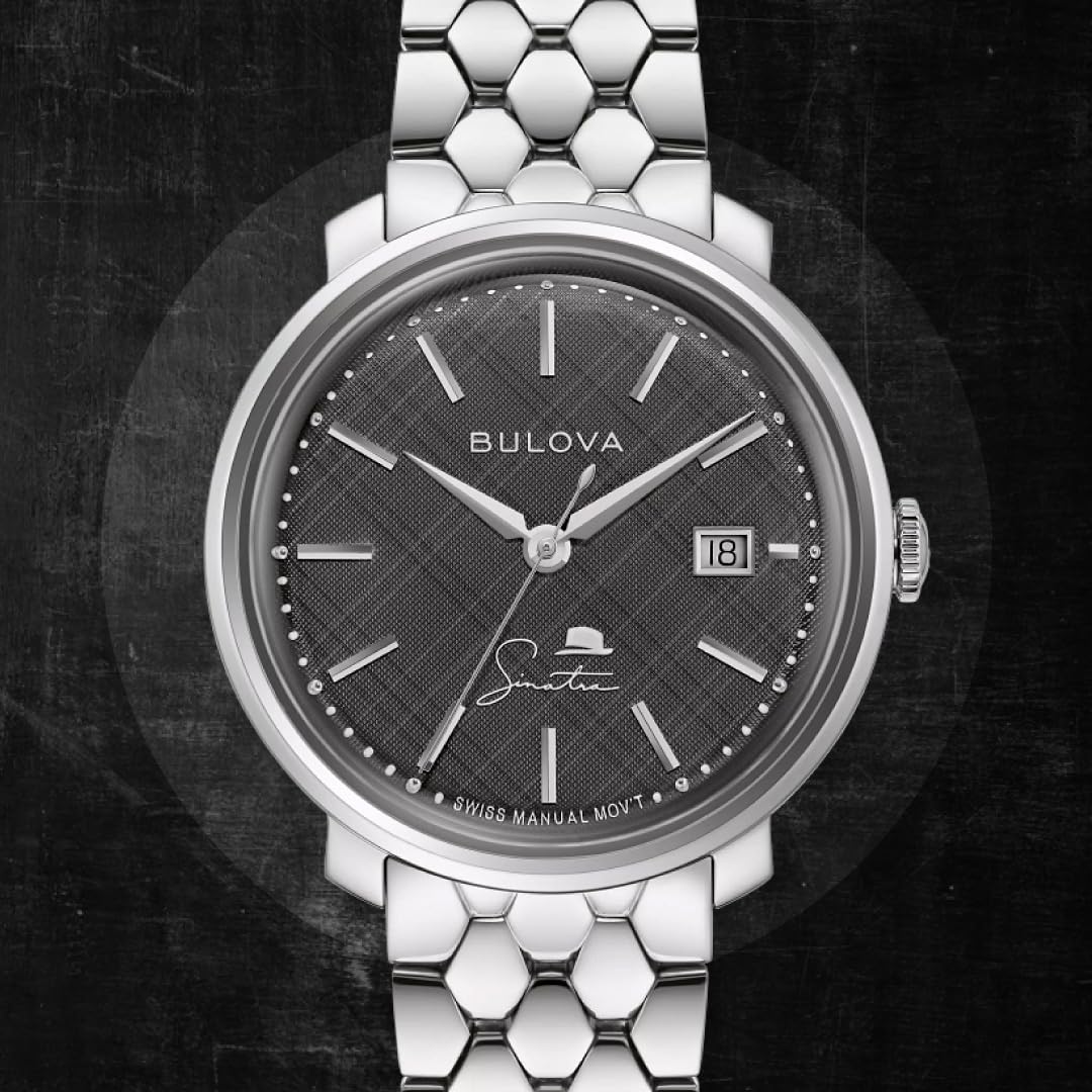 Bulova Men's Frank Sinatra 'The Best is Yet to Come' 3-Hand Swiss Automatic Date Watch, 42-Hour Preserve, Sapphire Crystal - Image 4