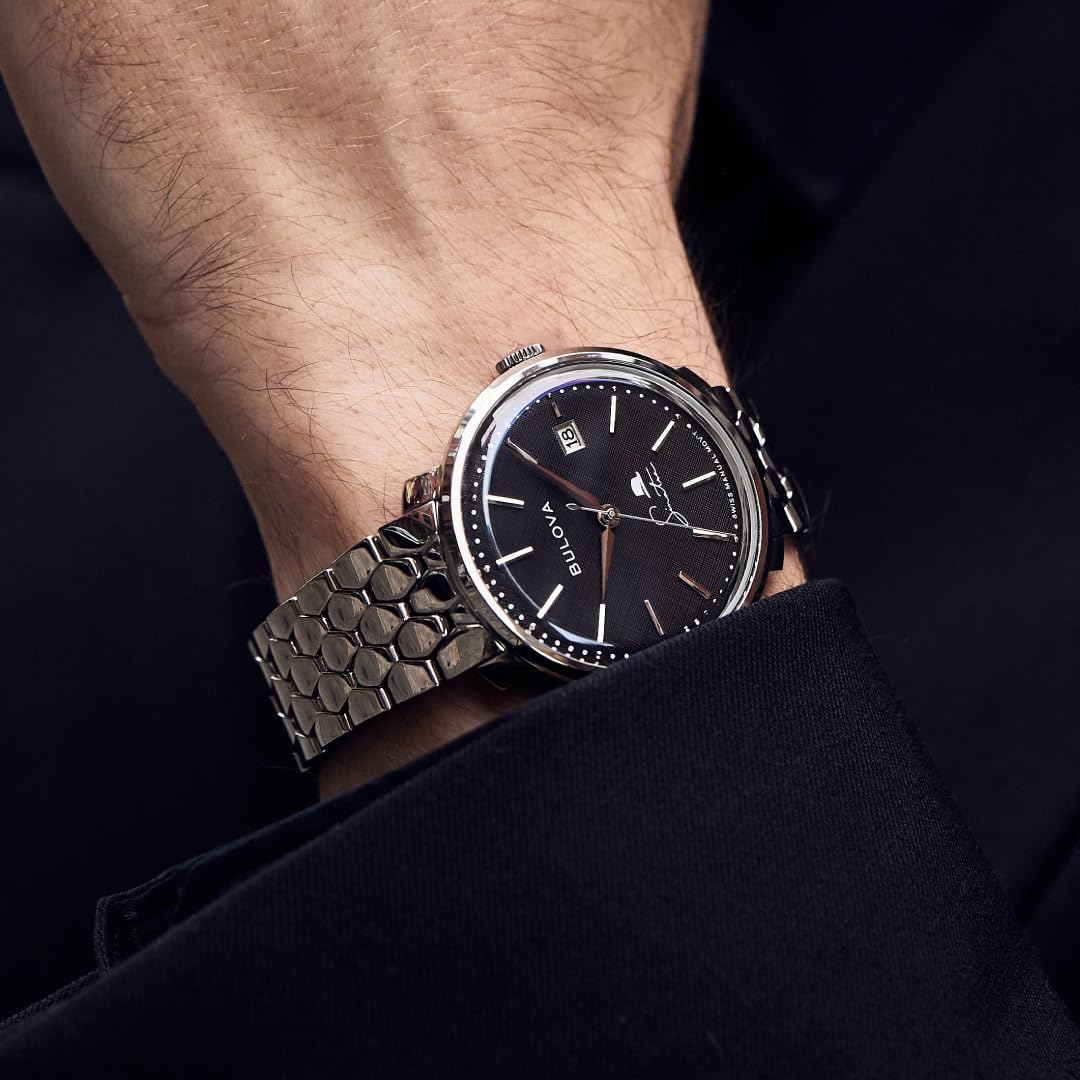 Bulova Men's Frank Sinatra 'The Best is Yet to Come' 3-Hand Swiss Automatic Date Watch, 42-Hour Preserve, Sapphire Crystal - Image 6