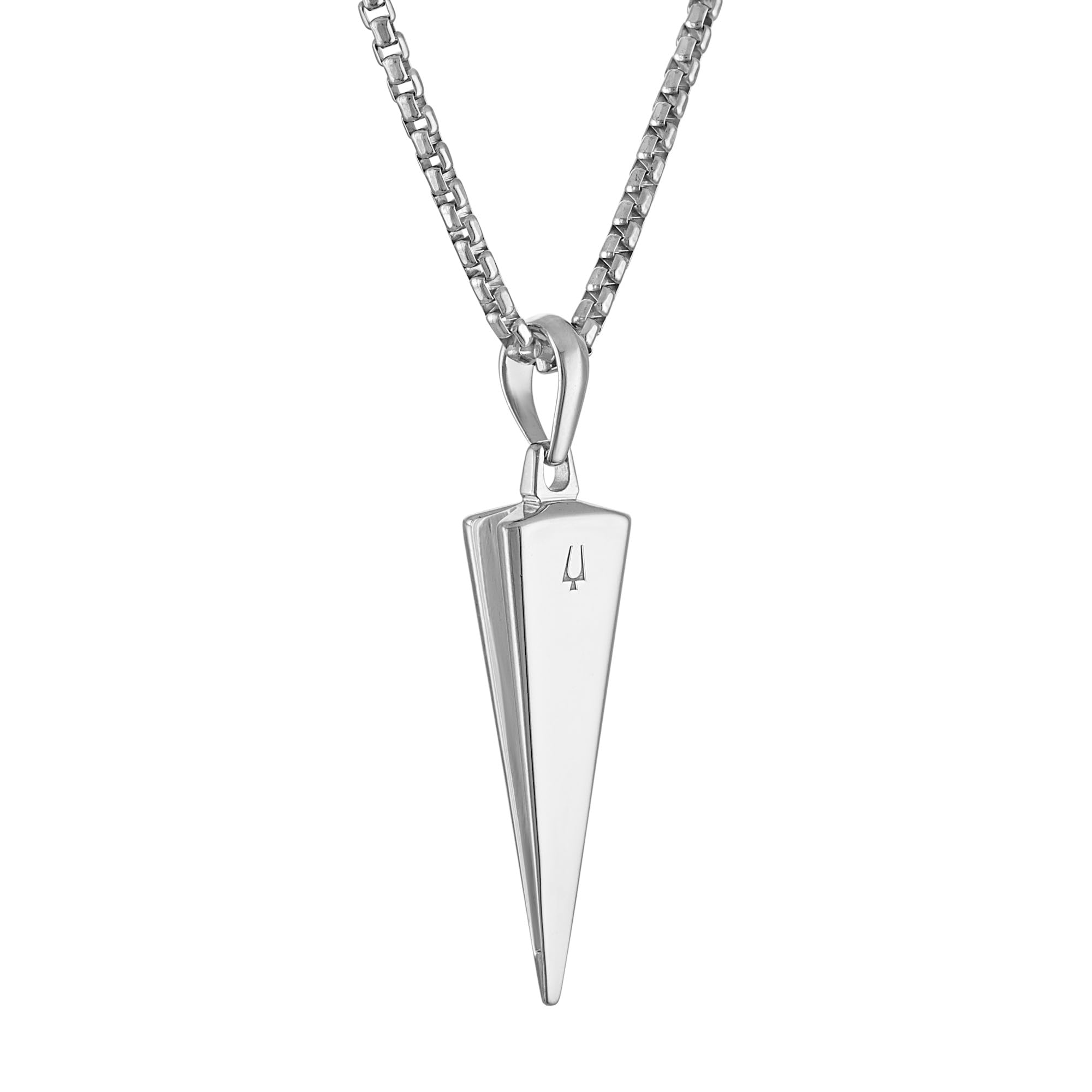 Bulova Men's Jewelry Silver-Tone Sterling Silver Pendant, Black Diamonds Totaling 0.25 Cttw,With The Iconic Tuning Fork Logo, Adjusts From 24" To 26" Style: BVP1121-WSAA - Image 3