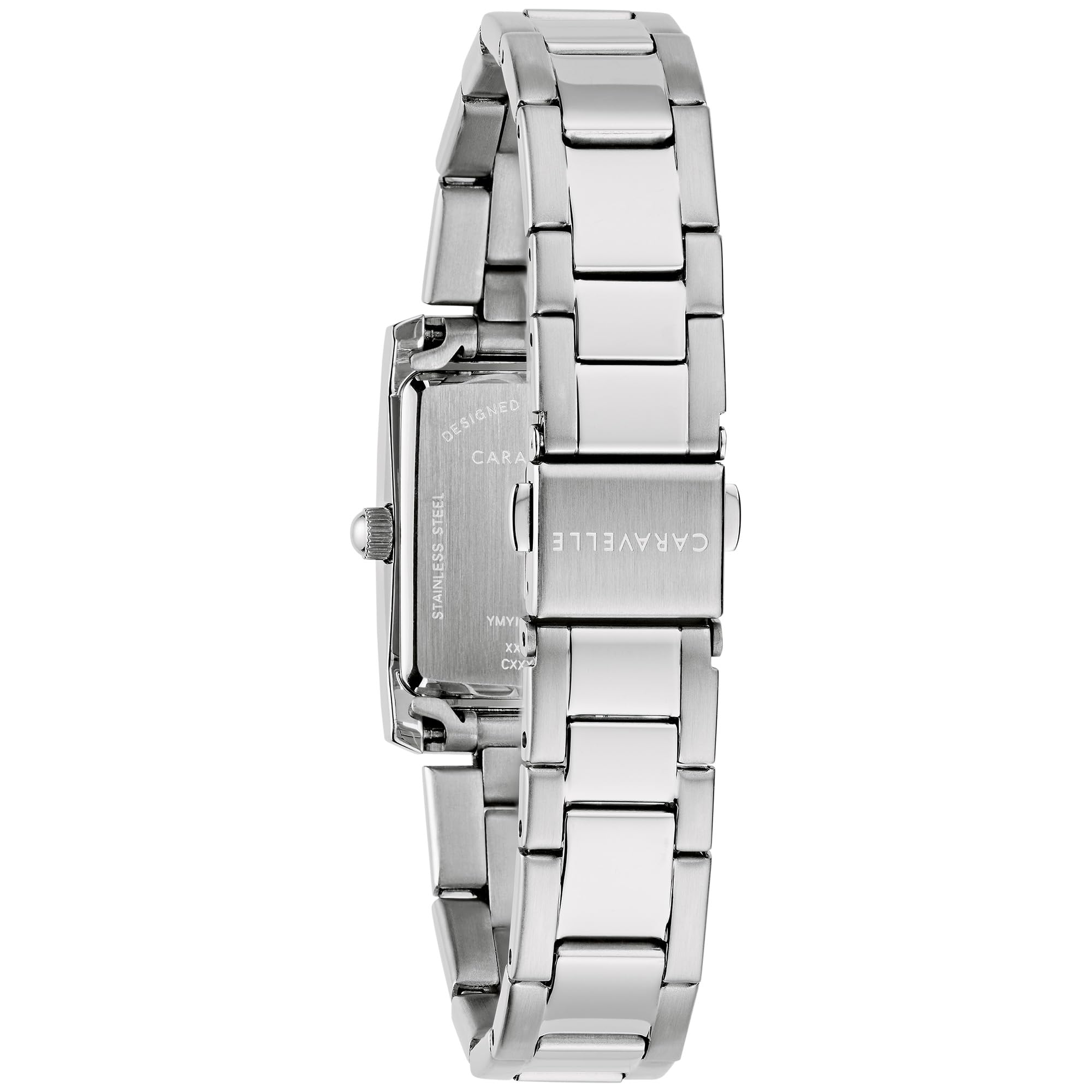 Caravelle by Bulova Ladies' Dress 3-Hand Quartz Watch, Rectangle Case, Roman Numeral, Curved Mineral - Image 3