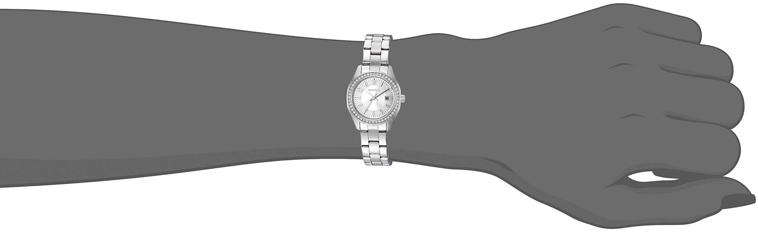 Caravelle by Bulova Ladies' Petite Sport 3-Hand Date Watch, Crystal Accents, Arabic Markers, 28mm - Image 4