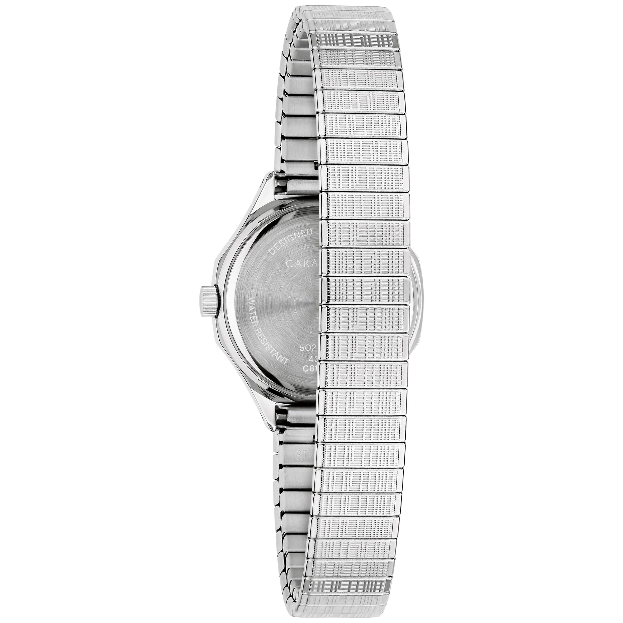 Caravelle Ladies Quartz Vintage Classic, Stainless Steel Case & Expansion Band with a Silver-White Dial - Image 3