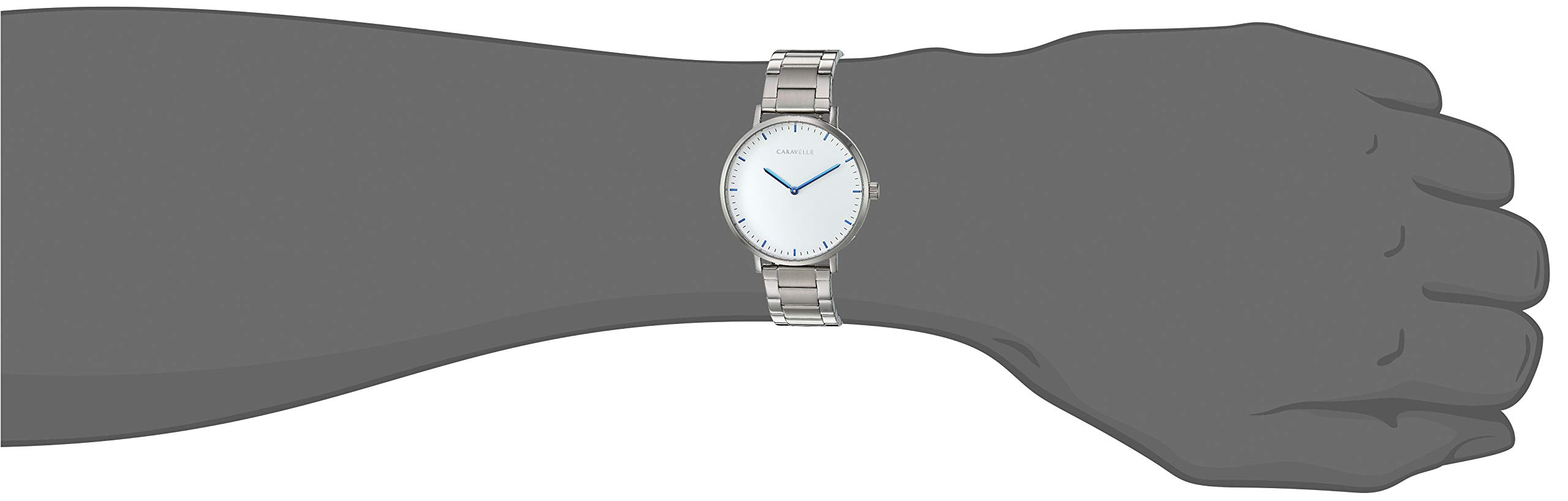 Caravelle min/Max Quartz Mens Watch, Stainless Steel - Image 5