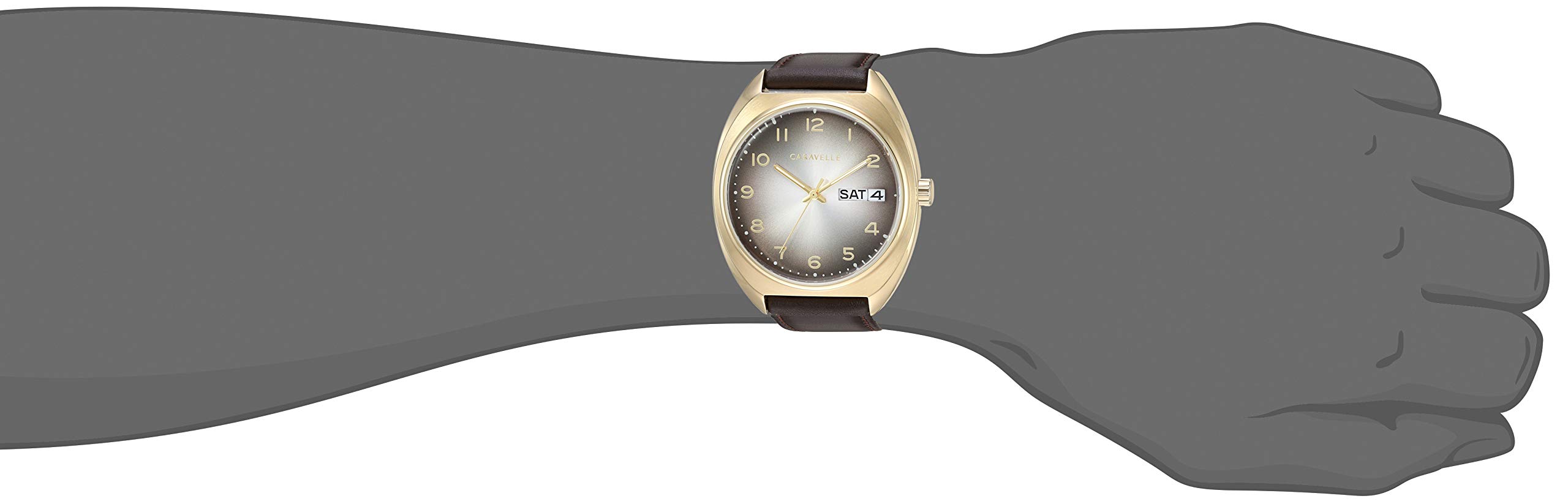 Caravelle Retro Quartz Mens Watch, Stainless Steel with Black Leather StrapSport - Image 5